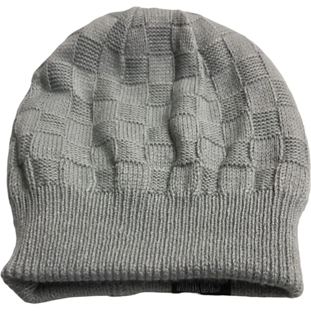 Muk Luks Gray Reversible Beanie Hat